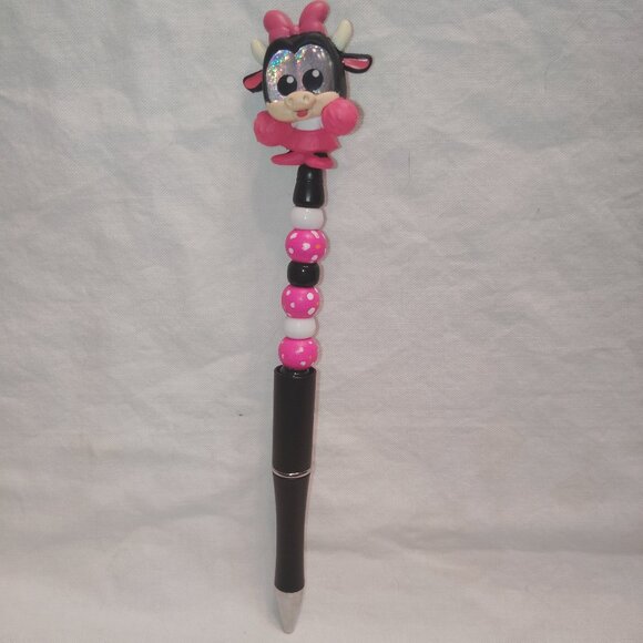 Disney Doorable- Clarabelle Cow- Handmade Beaded Pen - Picture 1 of 2